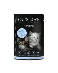 Cat's Love Umido Gatto Junior Vitello con Guscio d'Uovo